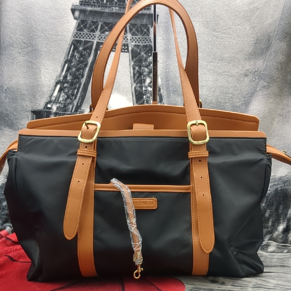 Ecosusi Black And Tan Tote Bag